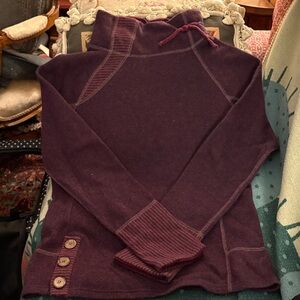 Prana Deep Purple Cowl Neck Sweater